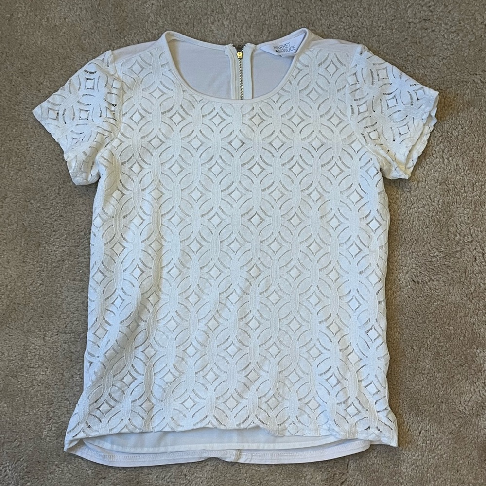 white lace shirt